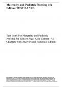 Maternity and Pediatric Nursing 4th Edition TEST BANKS.