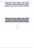 BMW TEST WITH TERMS AND THEIR CORRECT DEFINITIONS FOR BEST RESULTS BY THE COURSE TAKERS