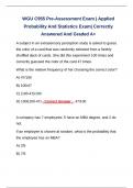 WGU C955 Pre-Assessment Exam | Applied Probability And Statistics Exam| Correctly Answered And Graded A+