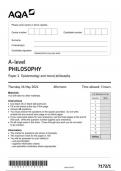 AQA A LEVEL PHILOSOPHY PAPER 1 QUESTION PAPER June 2024-7172/1