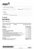 AQA A LEVEL BUSINESS PAPER 2 June 2024 QUESTION PAPER