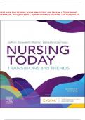 TEST BANK FOR NURSING TODAY TRANSITION AND TRENDS  11TH EDITION BY ZERWEKH – (2024) ||CHAPTER 1-26||WITH CORRECT ANSWERS AND RATIONALES