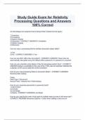 Study Guide Exam for Relativity Processing Questions and Answers 100% Correct