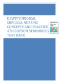 DEWIT’S MEDICAL  SURGICAL NURSING  CONCEPTS AND PRACTICE  4TH EDITION STROMBERG  TEST BANK 2022