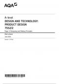 AQA A LEVEL Design &Technology: PRODUCT DESIGN Paper 2 June 2024 MARK SCHEME  -7552/2