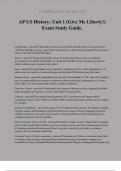 AP US History: Unit 1 (Give Me Liberty!) Exam Study Guide.