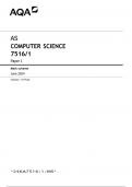 AQA AS COMPUTER SCIENCE Paper 1 JUNE 2024 MARK SCHEME