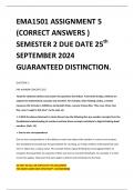 EMA1501 ASSIGNMENT 5 (CORRECT ANSWERS ) SEMESTER 2 DUE DATE 25th  SEPTEMBER 2024 GUARANTEED DISTINCTION.