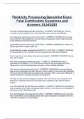 Relativity Processing Specialist Exam Final Certification Questions and Answers 2024/2025