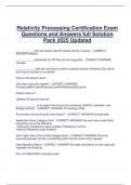 Relativity Processing Certification Exam  Questions and Answers full Solution Pack 2025 Updated   