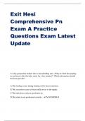 Exit Hesi Comprehensive Pn Exam A Practice Questions Exam Latest Update