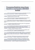 Processing Relativity Actual Exam Questions and Answers 2024/2025 Verified