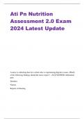 Ati Pn Nutrition Assessment 2.0 Exam 2024 Latest Update