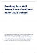 Breaking Into Wall Street Basic Questions Exam 2024 Update