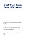 Excel Crash Course Exam 2024 Update