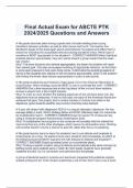 Final Actual Exam for ABCTE PTK 2024/2025 Questions and Answers