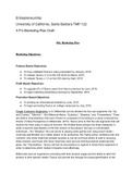 UCSB TMP 122 Entrepreneurship: 4 Ps Marketing Plan