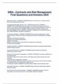 DBIA - Contracts and Risk Management Final Questions and Answers 2025