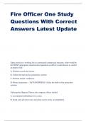 Fire Officer One Study Questions With Correct Answers Latest Update