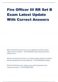 Fire Officer III RR Set B Exam Latest Update With Correct Answers