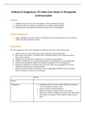 NUR 2356 Module 02 Assignment- ATI Video Case Study on Therapeutic Communication