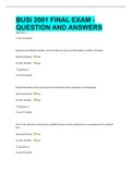BUSI 2001 FINAL EXAM - QUESTION AND ANSWERS