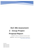 ELE 386 Assessment 2 – Group Project Proposal Report