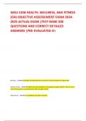 WGU C458 HEALTH, WELLNESS, AND FITNESS  (OA) OBJECTIVE ASSESSEMENT EXAM 2024- 2025 ACTUAL EXAM |TEST BANK 200  QUESTIONS AND CORRECT DETAILED  ANSWERS |PRE-EVALUATED A+