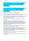 PGA 3.0 Level 3 - Facility Management Practice Questions And 301 ACCURATE ANSWERS.