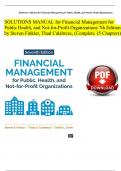 Solution Manual for Financial Management for Public Health, and Not-for-Profit Organizations 7th Edition by Steven Finkler, Thad Calabrese| Verified Chapter's 1 - 15 | Complete