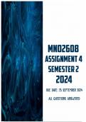 MNO2608 Assignment 4 Semester 2 2024 | Due 25 September 2024