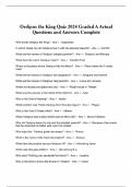 Oedipus the King Quiz 2024 Graded A Actual Questions and Answers Complete