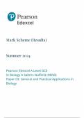 2024 EDEXCEL A-LEVEL BIOLOGY A (SALTERS NUFFIELD) PAPER 3 MARK SCHEME