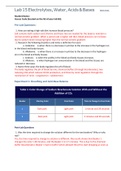 BIO 202L Lab 15 Worksheet - Electrolytes, Water, Acid & Bases