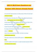 ASE G1 MLR Exam Questions and Answers 100% Solved | Already Passed