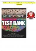 Neuroscience 6th Edition Test Bank by Purves • Augustine • Fitzpatrick • Hall • LaMantia • Mooney • Platt • | 100% Correct Answers | 34 Chapters