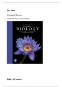 Test Bank for Campbell Biology 12th Edition All chapters 1-56 (Complete Edition)