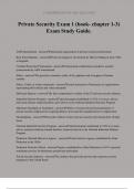 Private Security Exam 1 (book- chapter 1-3) Exam Study Guide.