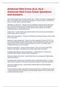 American Red Cross ALS, ALS - American Red Cross Exam Questions and Answers