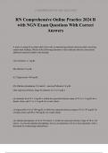 RN Comprehensive Online Practice 2024 B with NGN Exam Questions With Correct Answers