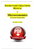 Christopher Ragan Microeconomics, 17th Edition Solution Manual, All Chapters 1 - 20, Complete Newest Version