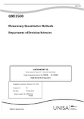 QMI1500 Assignment 02 Question and Answers :Semester 1 in June 2021