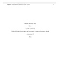 NURS-FPX4060 Practicing in the Community to Improve Population Health Assessment 3. Disaster Recovery Plan. Capella University