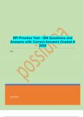 SPI Practice Test - 500 Questions and Answers with Correct Answers Graded A 2024