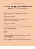 Success in practical vocational nursing Exam Questions With Correct Answers