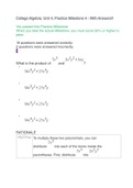 MATH 1201 College Algebra Unit 4 Practice Milestone 4 with Answers- Pennsylvania State University