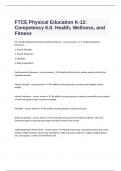  FTCE Physical Education K-12: Competency 6.0: Health, Wellness, and Fitness fully solved