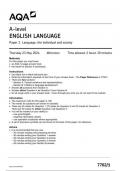 AQA A LEVEL English Language paper 1 June 2024 QUESTION PAPER-7702/1