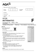 GCSE MATHEMATICS Foundation Tier	Paper 1 Non-Calculator