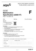 GCSE Mathematics Specification (8300/1F) Paper 1 Foundation tier